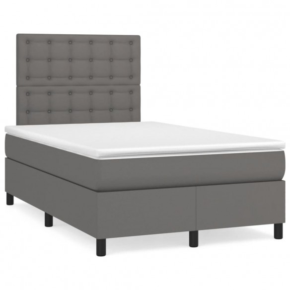 Cadre de lit matelas LED gris 120x190 cm similicuir