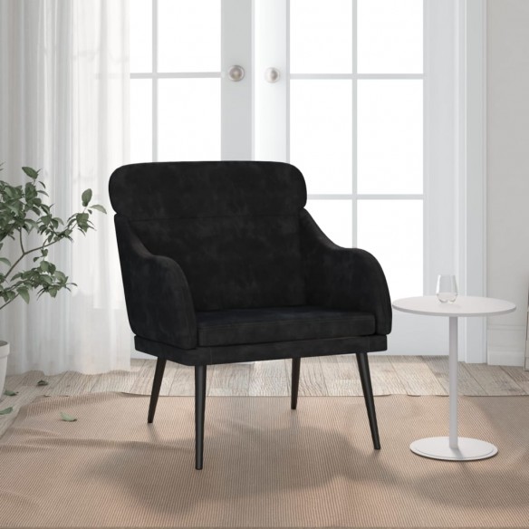 Fauteuil Noir 63x76x80 cm Velours