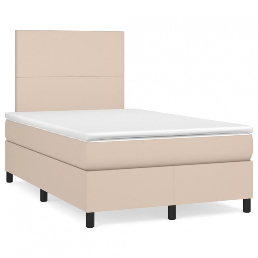 Cadre de lit matelas cappuccino 120x190cm similicuir