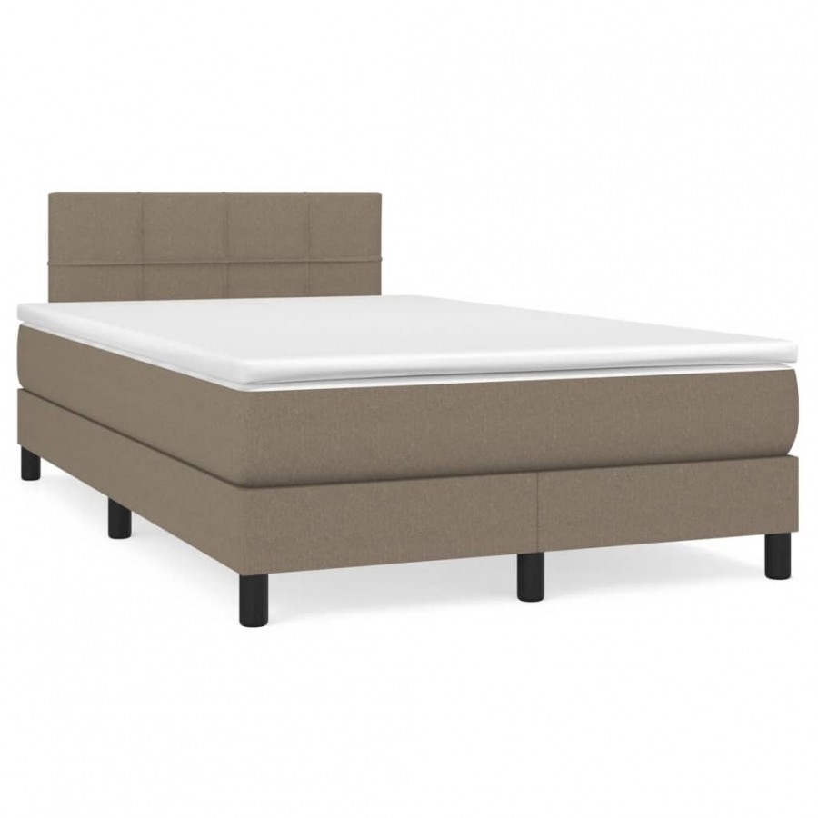 Cadre de lit avec matelas taupe 120x190 cm tissu