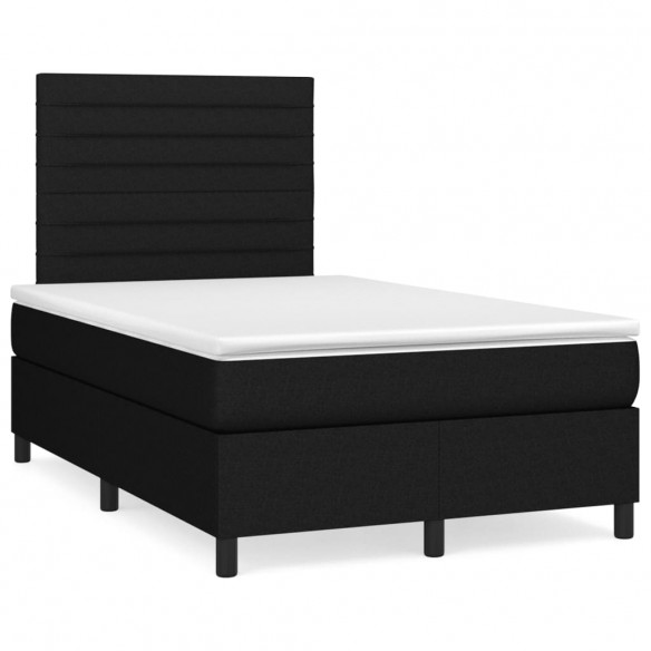 Cadre de lit avec matelas noir 120x190 cm tissu