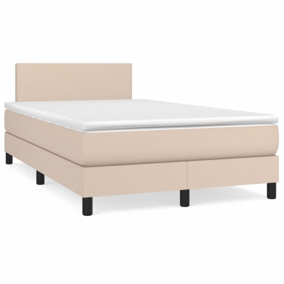 Cadre de lit matelas cappuccino 120x190cm similicuir