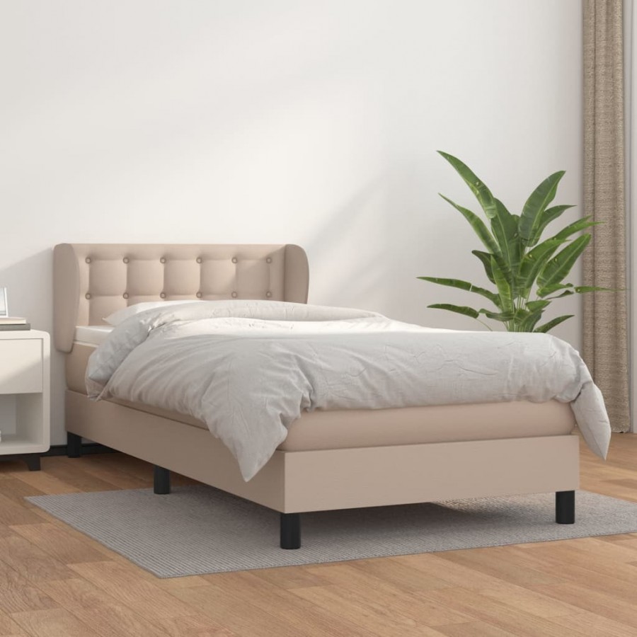 Cadre de lit avec matelas Cappuccino 90x200 cm