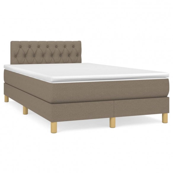 Cadre de lit avec matelas taupe 120x190 cm tissu