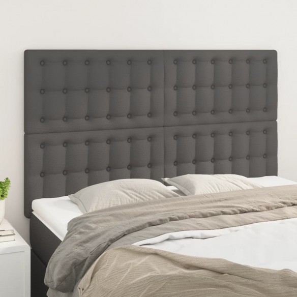 Têtes de lit 4 pcs Gris 72x5x78/88 cm Similicuir