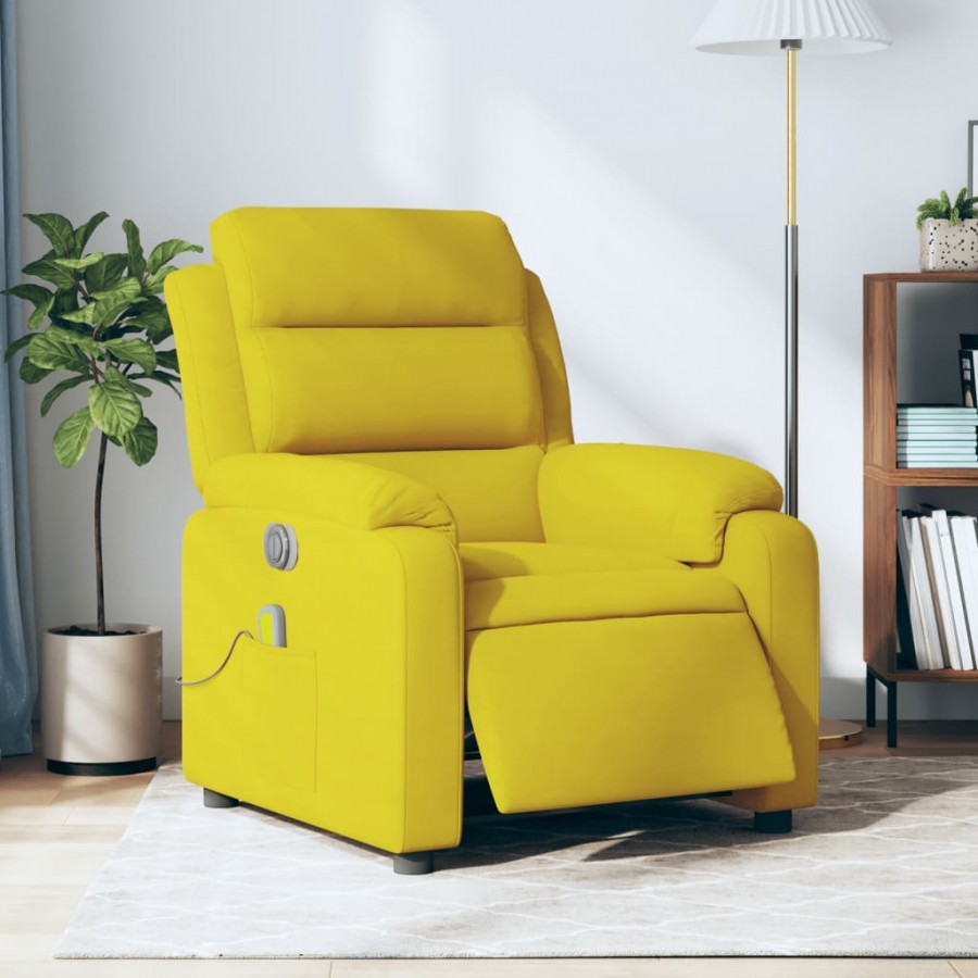 Fauteuil inclinable de massage électrique jaune velours