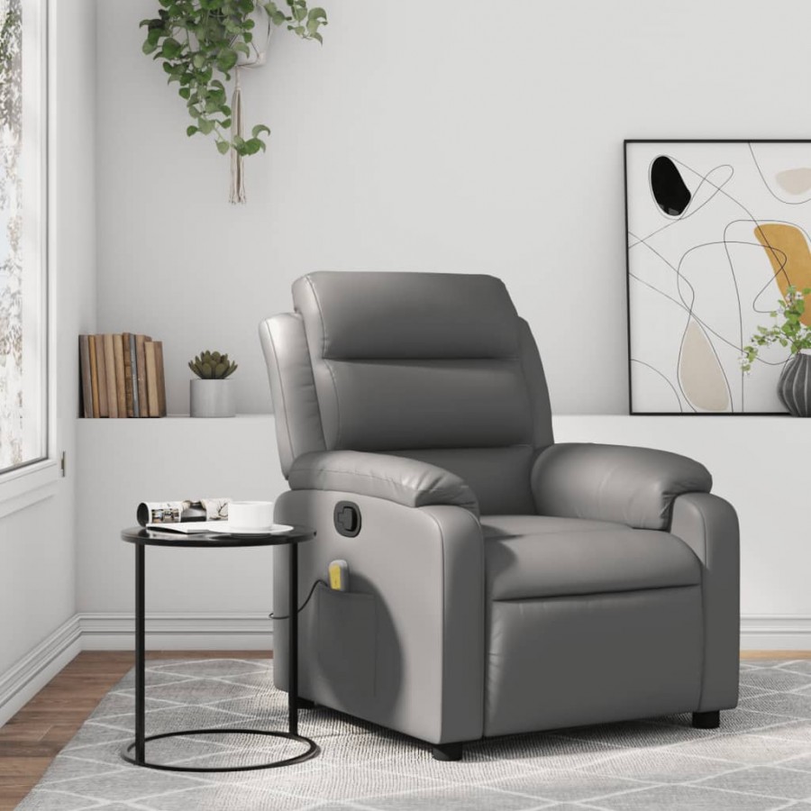 Fauteuil de massage inclinable Gris Similicuir