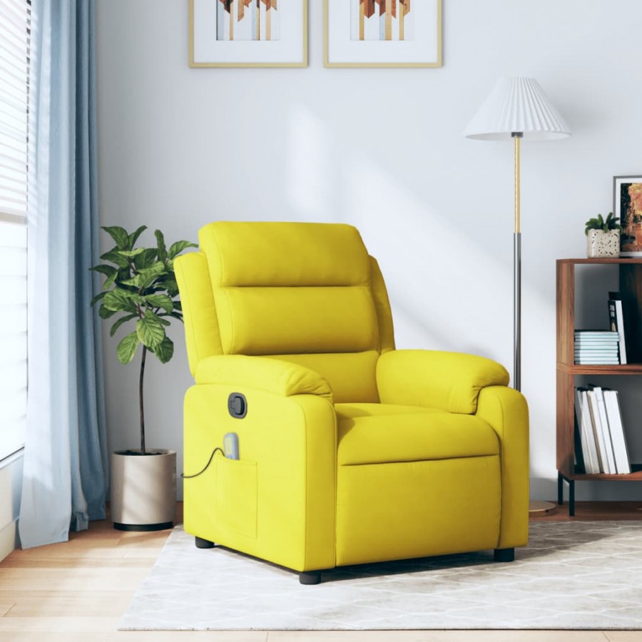 Fauteuil de massage inclinable jaune velours