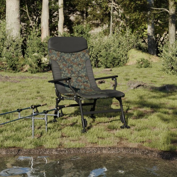 Chaise de pêche avec accoudoir pliable camouflage