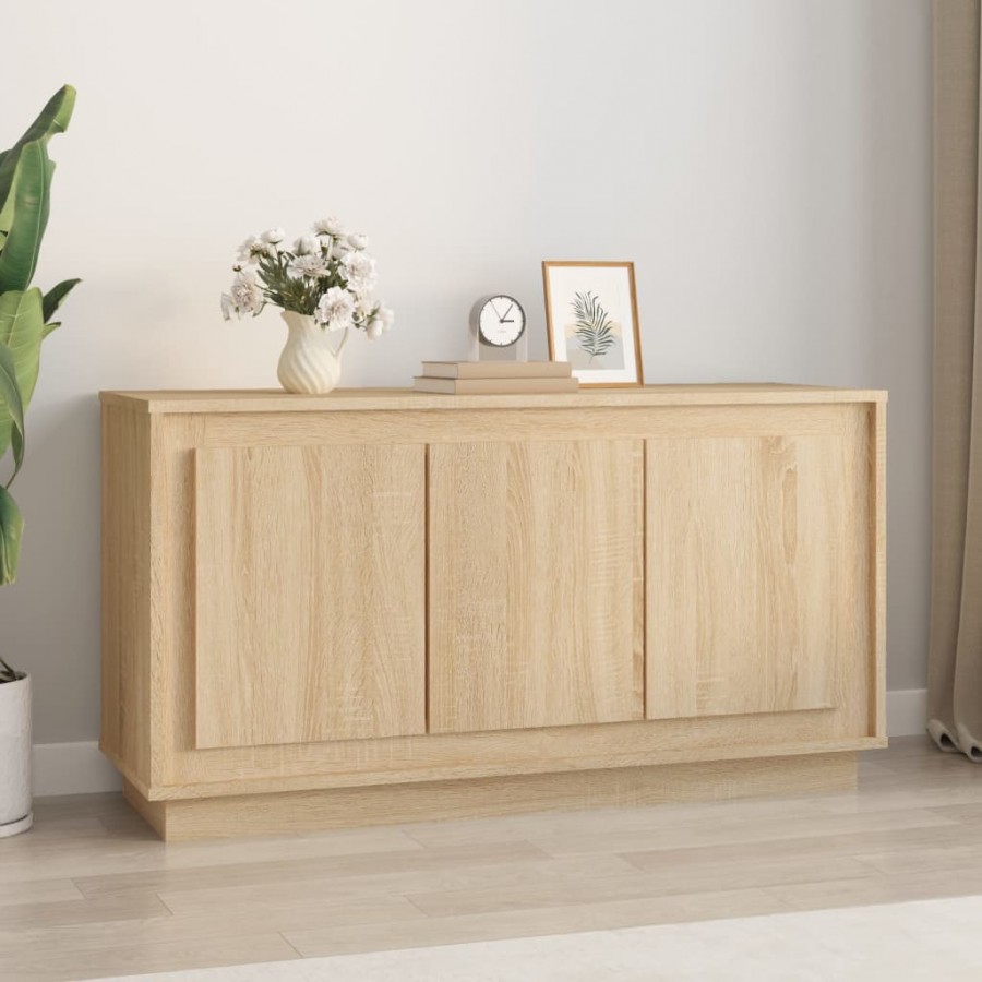 Buffet chêne sonoma 102x35x55 cm bois d'ingénierie