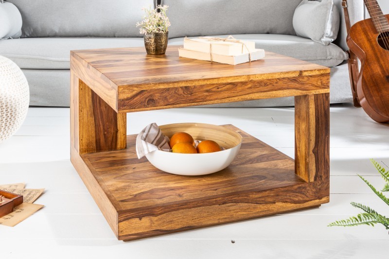 Table basse carré en bois massif 60x60 cm