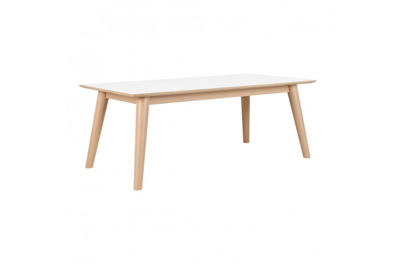 Table basse rectangulaire design scandinave coloris blanc