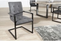 Ensemble de 2 chaises capitonnées gris