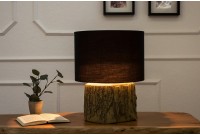 Lampe à poser contemporaine de 40cm coloris noir en laine et en béton