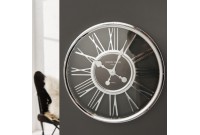 Horloge murale moderne en chiffre romain 45 cm teinté chromé