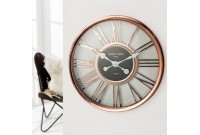 Horloge murale cuivrée moderne 45 cm en chiffres romains