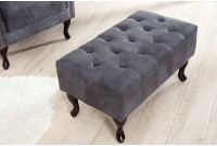 Pouf Chesterfield en microfibre gris