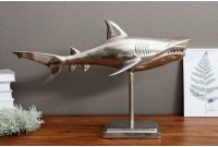 Objet décoratif design requin en aluminium coloris argenté