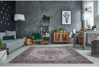 Tapis style rétro de couleur gris antique de 240x160cm