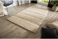 Tapis contemporain tricoté de 120x200cm en laine coloris naturel