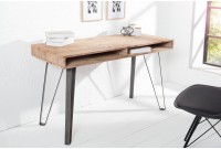 Bureau design rétro de 110cm en bois massif acacia coloris naturel