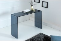 Console design de 100cm coloris anthracite en verre trempé