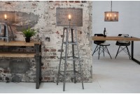 Lampadaire design industriel coloris gris en métal