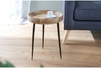 Lot de 2 table d'appoint design scandinave coloris naturel et noir