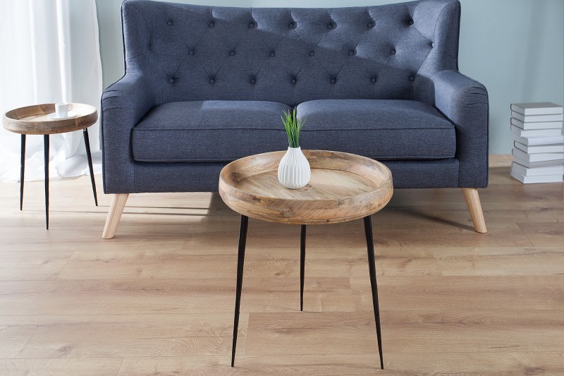 Table d'appoint style scandinave coloris naturel et noir