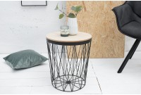 Table d'appoint design coloris noir avec rangement