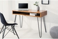 Bureau design en bois massif à une niche coloris naturelaturel