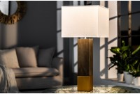 Lampe de table naturel en bois massif et tissu 67cm