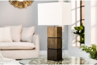 Lampe de table naturel en bois massif et tissu 60cm