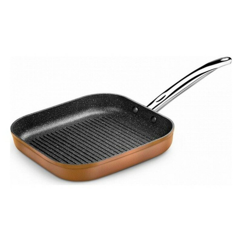 Poêle à Grilller avec Rayures Monix M740030 Grill 28 cm Marron Noir Al