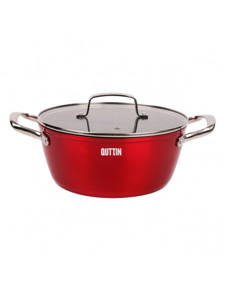 Casserole avec Couvercle Quttin Majestic Rouge (24 x 11,5 cm) (25 x 34