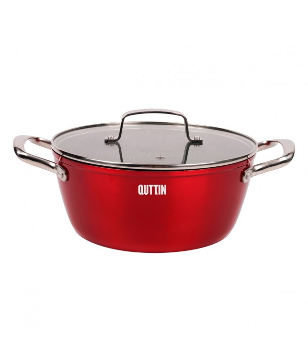 Casserole avec Couvercle Quttin Majestic Rouge (28 x 12,5 cm)