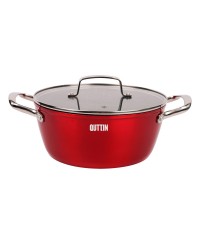 Casserole avec Couvercle Quttin Majestic Rouge (28 x 12,5 cm)