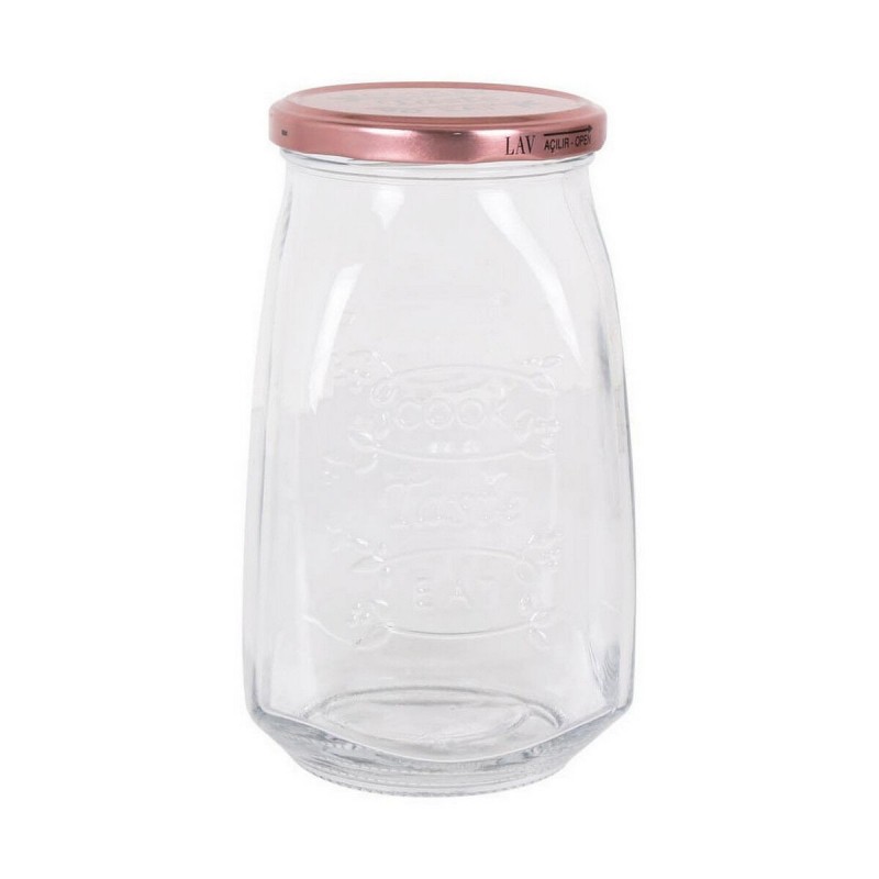 Transparent Glass Jar Tasty With lid