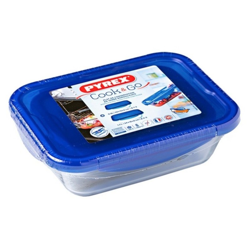 Ensemble de Boîtes à Lunch Pyrex Cook & Go (2 pcs) Transparent Verre B