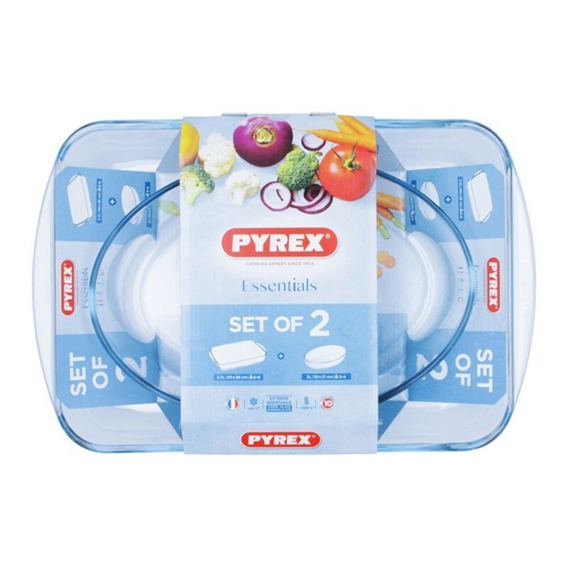 Ensemble de plats de cuisson au four Pyrex Essentials Verre Borosilica