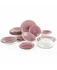 Assietes Quid Vita Peoni Céramique Rose Vaisselle (18 Pièces)