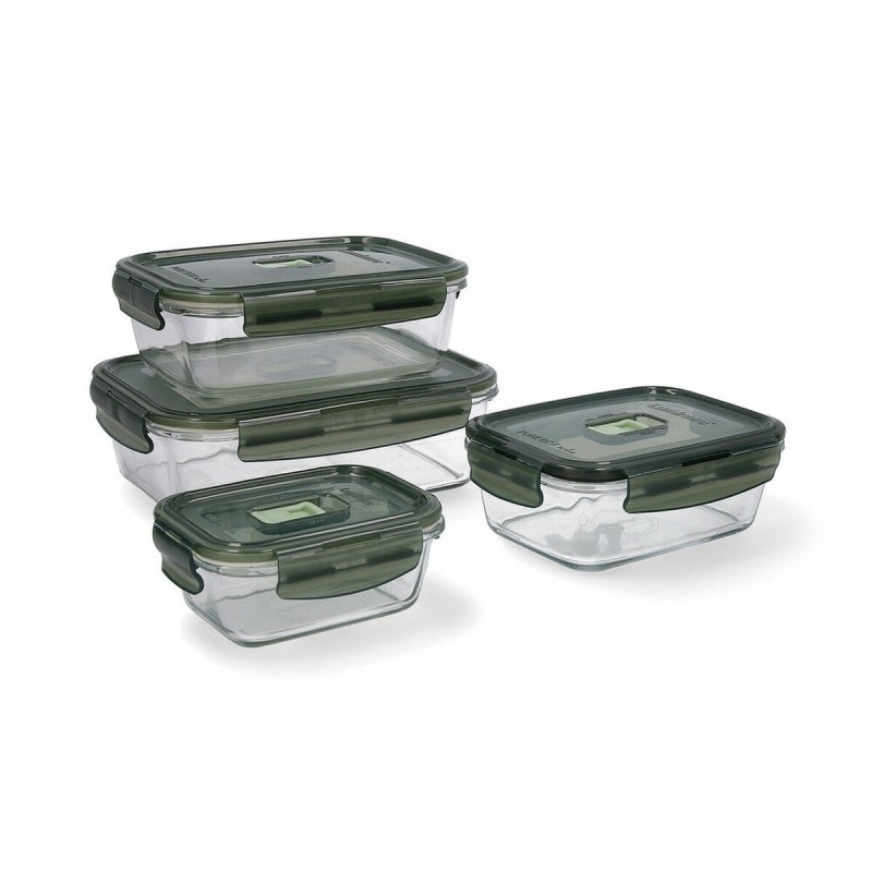 Ensemble de Boîtes à Lunch Luminarc Pure Box Verre Bicolore (4 pcs)