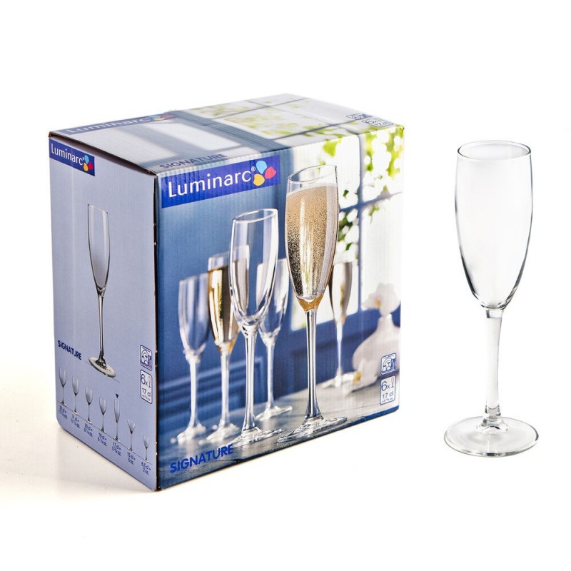 Coupe de champagne Luminarc Signature Transparent verre 6 Unités (17 C