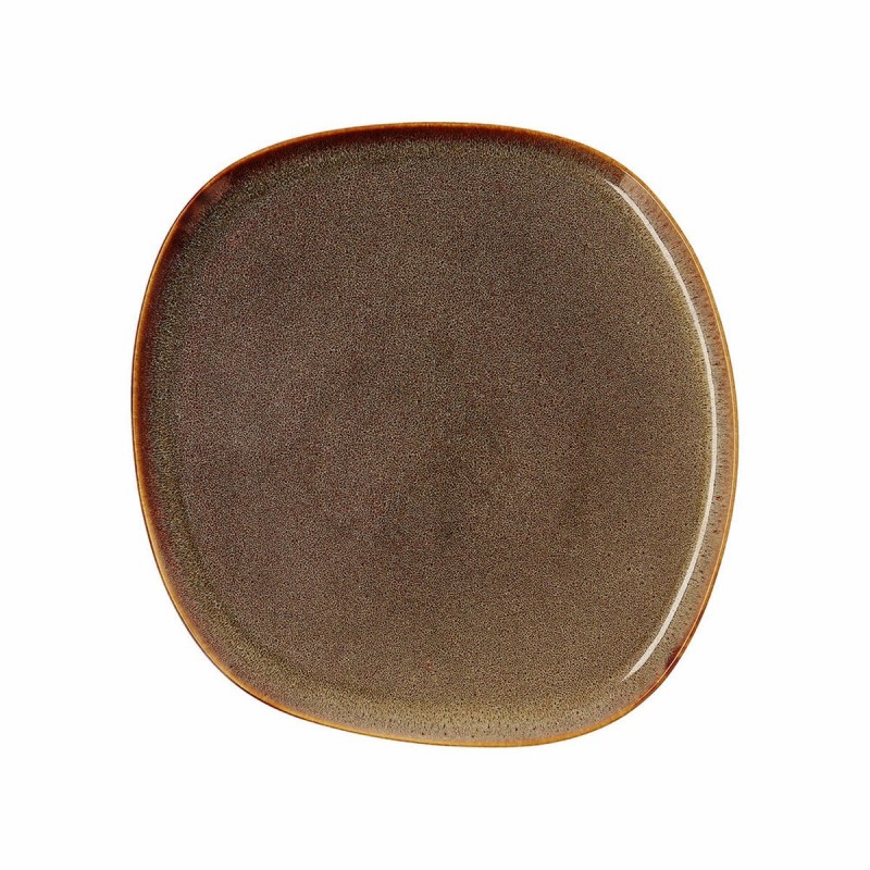 Assiette plate Bidasoa Ikonic Céramique Marron (26,5 x 25,7 x 1,5 cm) 