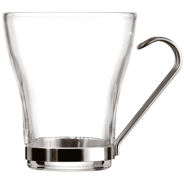 Ensemble de tasses à café Quid Transparent Acier verre (250 ml) (3 Uni