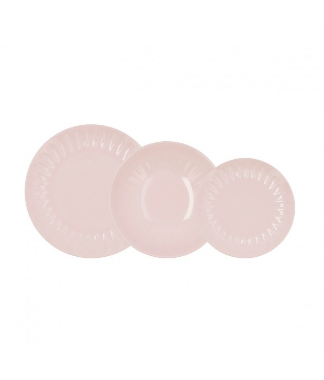 Assietes Bidasoa ROMANTIC Céramique Rose (18 Pièces)