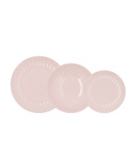 Assietes Bidasoa ROMANTIC Céramique Rose (18 Pièces)