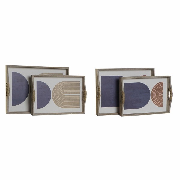 Plateau DKD Home Decor Bois MDF (2 pcs) (40 x 30 x 6 cm)