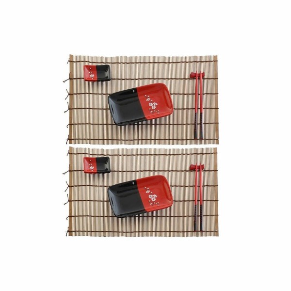 Set de sushi DKD Home Decor Céramique Bambou (12 pcs) (31 x 27 x 2,5 c