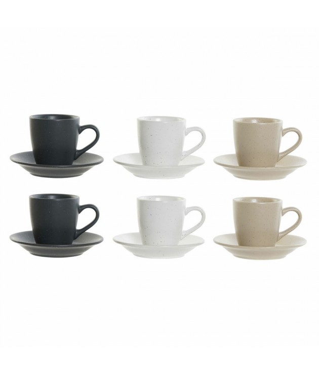 Ensemble de tasses à café DKD Home Decor Bois d'hévéa Grès (6 pcs) (90